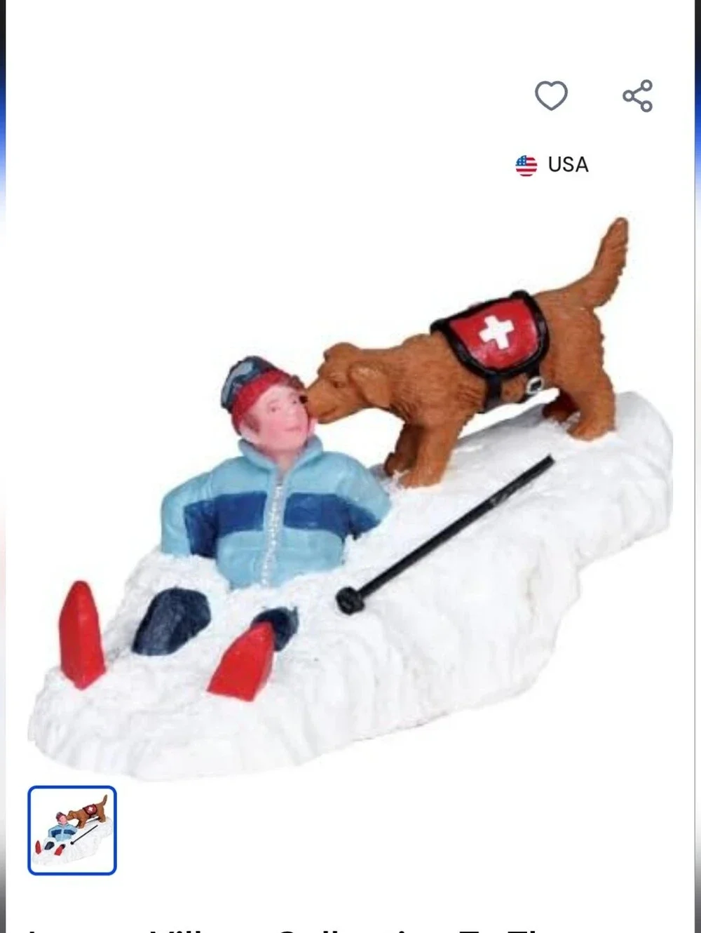 Vintage Lemax Figures - Officer With Dog And Skier With Dog - Winter Village